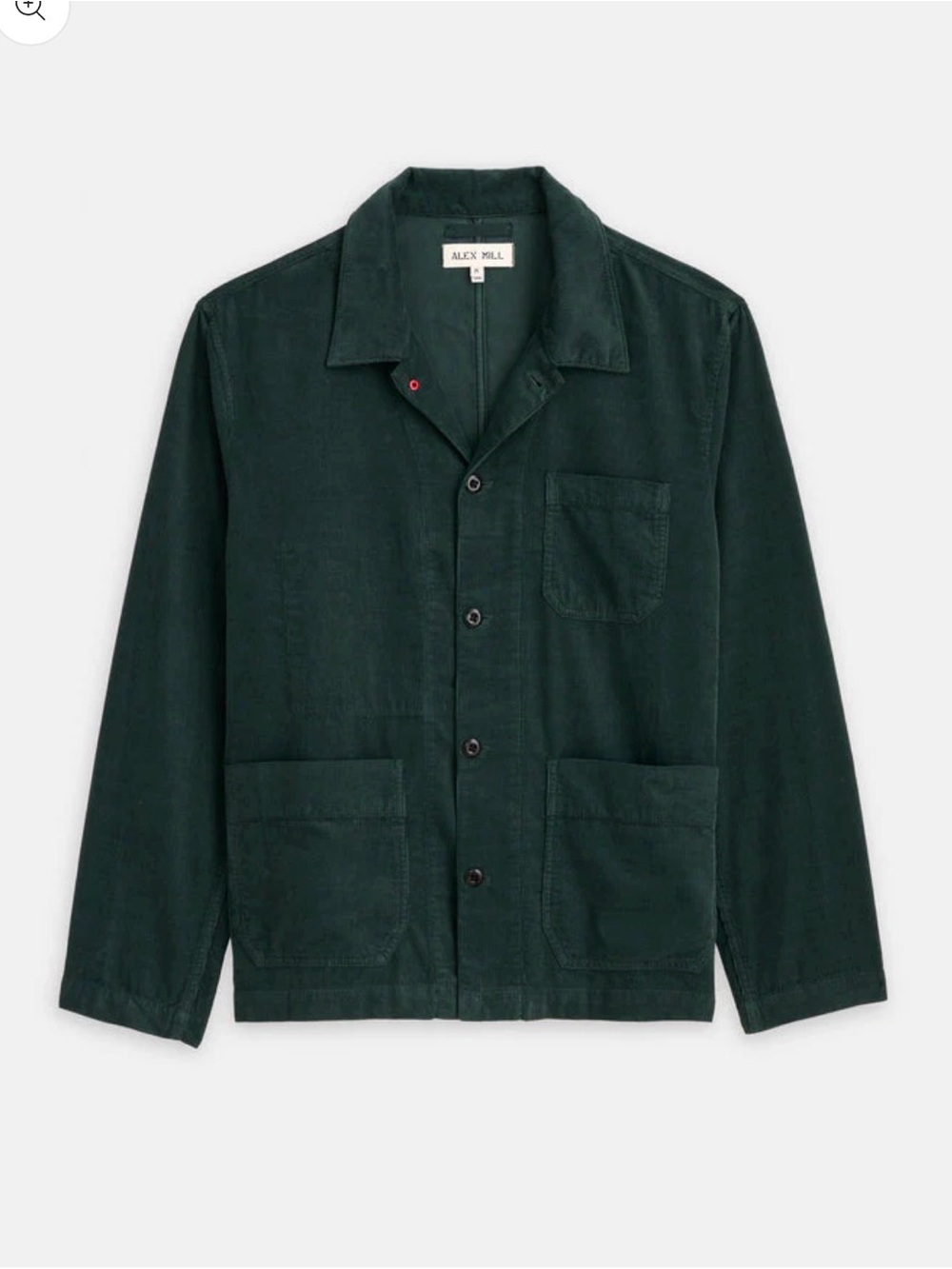 Alex Mill Men’s Work Jacket Fine Wale Corduroy in Dark Spruce